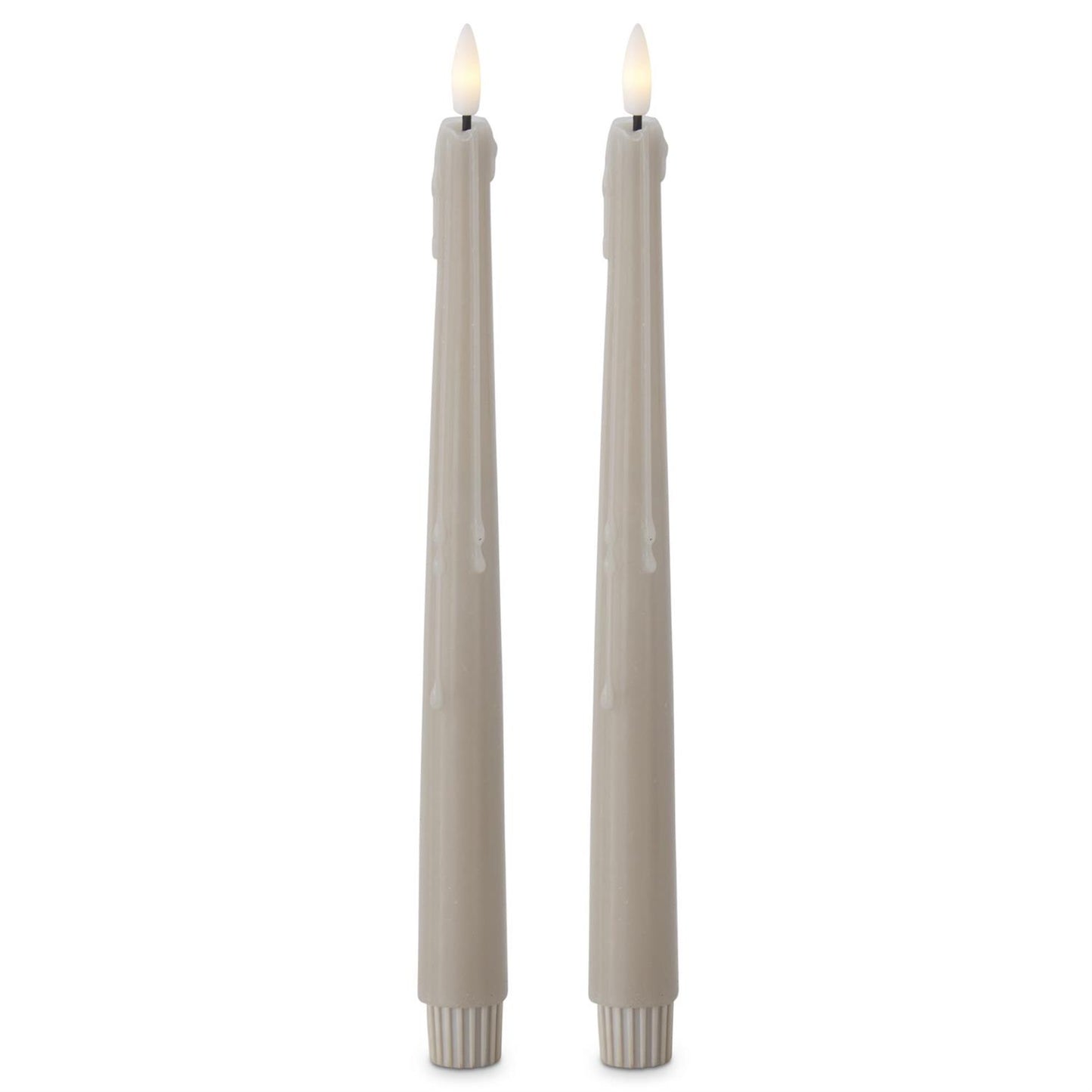 11.5" Taupe LED Drip Taper Candles