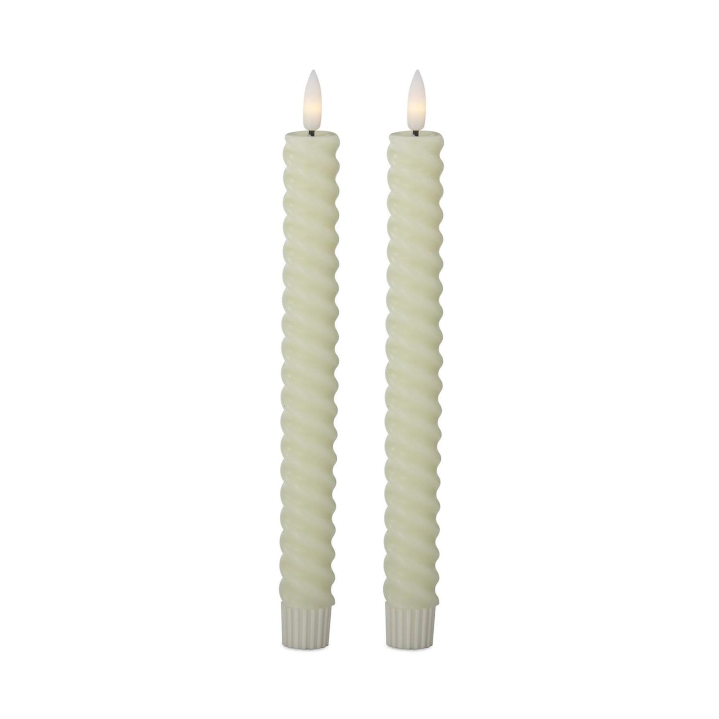 9.75" Cream LED Sprial Taper Candles