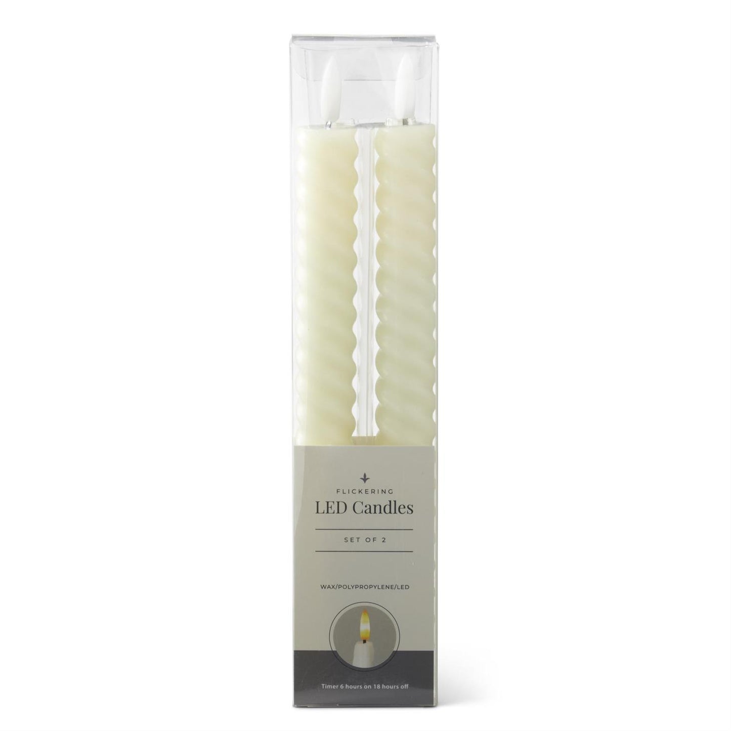 9.75" Cream LED Sprial Taper Candles
