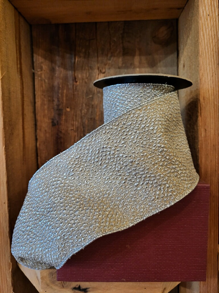 4” x 10Yrds Silver Gray Animal Print Ribbon