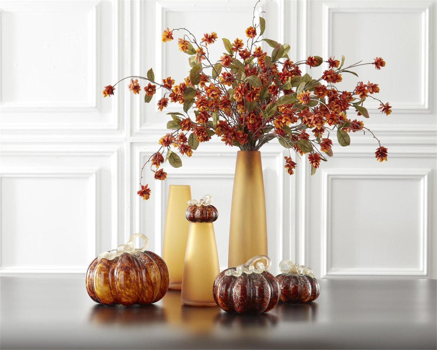 Brown Speckle Handblown Glass Pumpkins