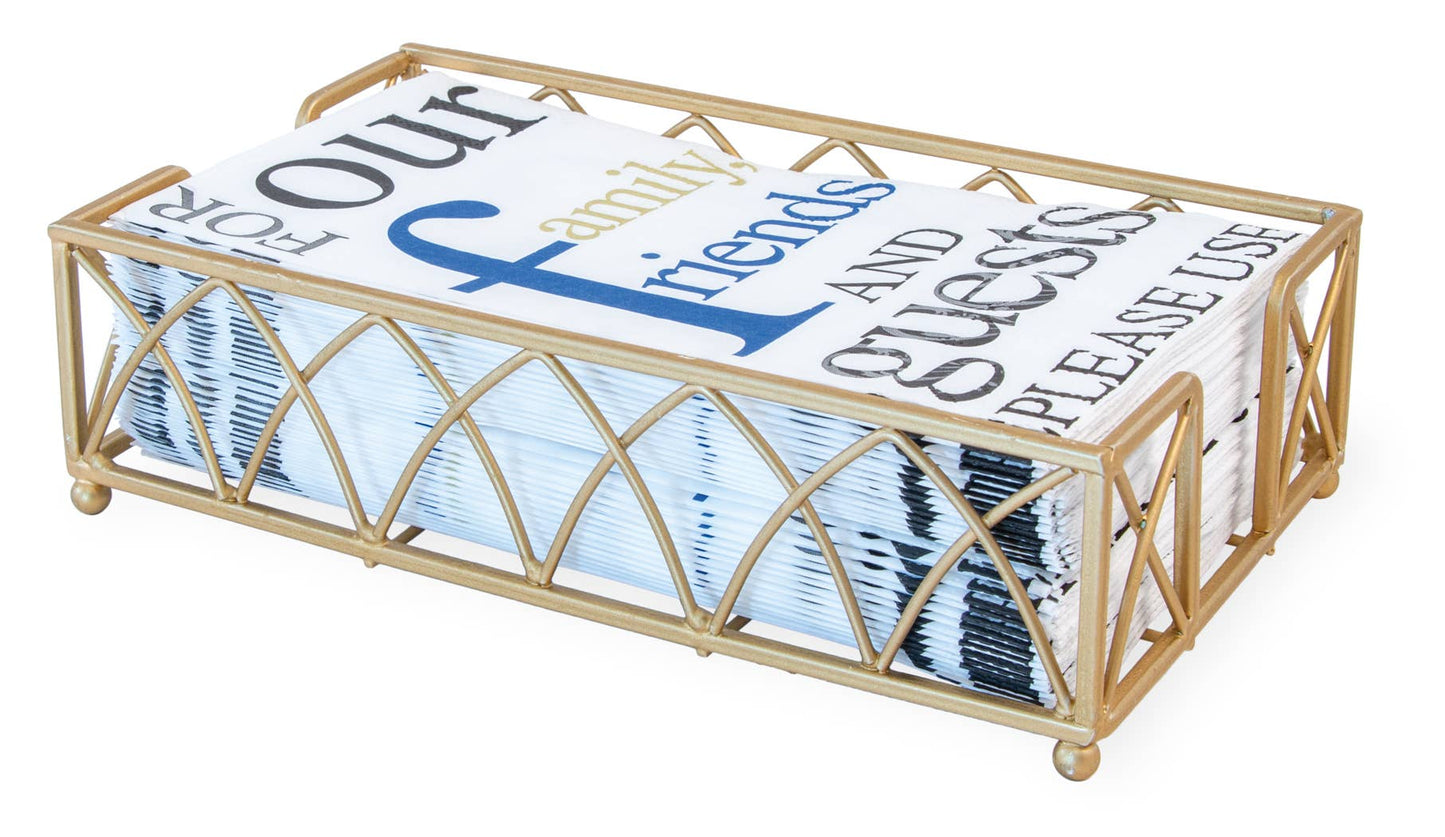 Guest Towel Matte Gold Metal Caddy