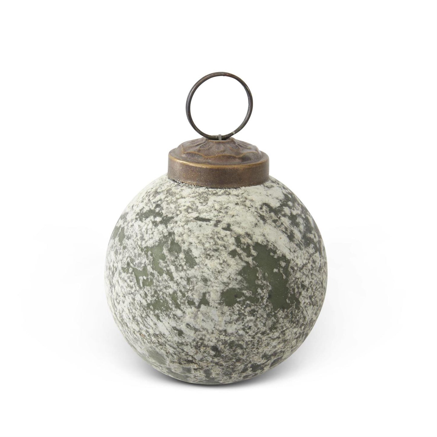 2" Dark Green Speckle Glass Ornaments (Box of 9)