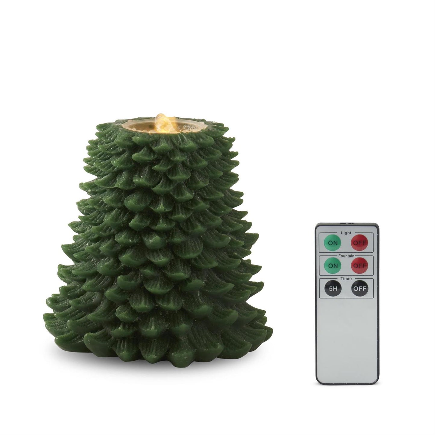 7.75" Green Tree LED Water Candle