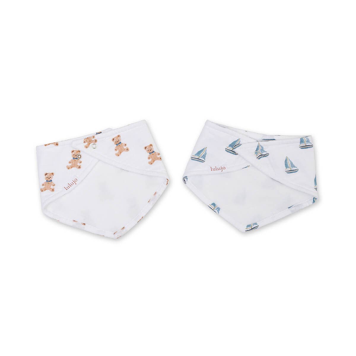2-pack Bandana Bibs - Vintage Bears/Sailboats