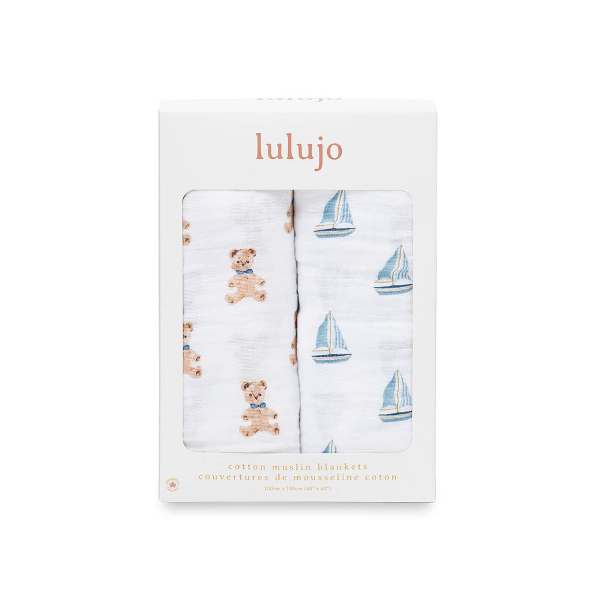 2-pack Cotton Swaddles - Vintage Bears & Sailboats