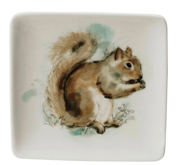 Stoneware Plate with Animals