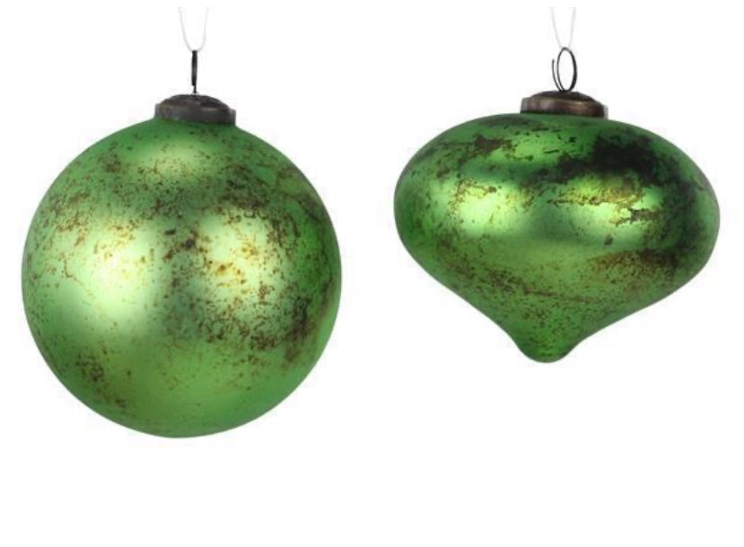 5"D RUSTIC BALL/ONION GLASS ORN