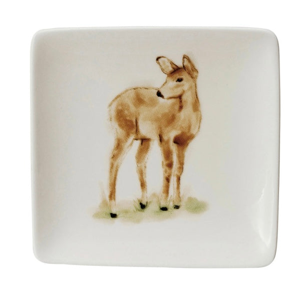Stoneware Plate with Animals