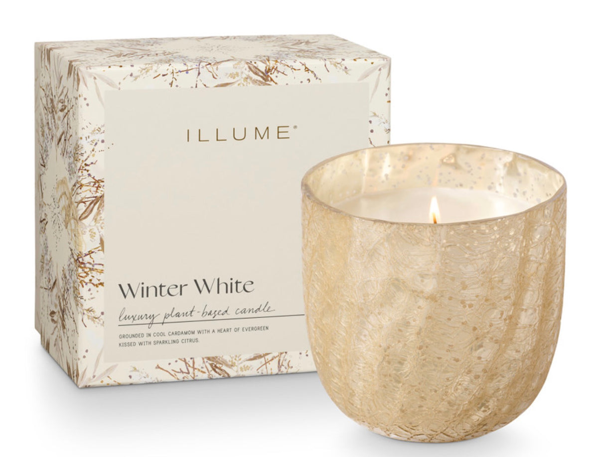 Winter White Large Boxed Crackle Glass