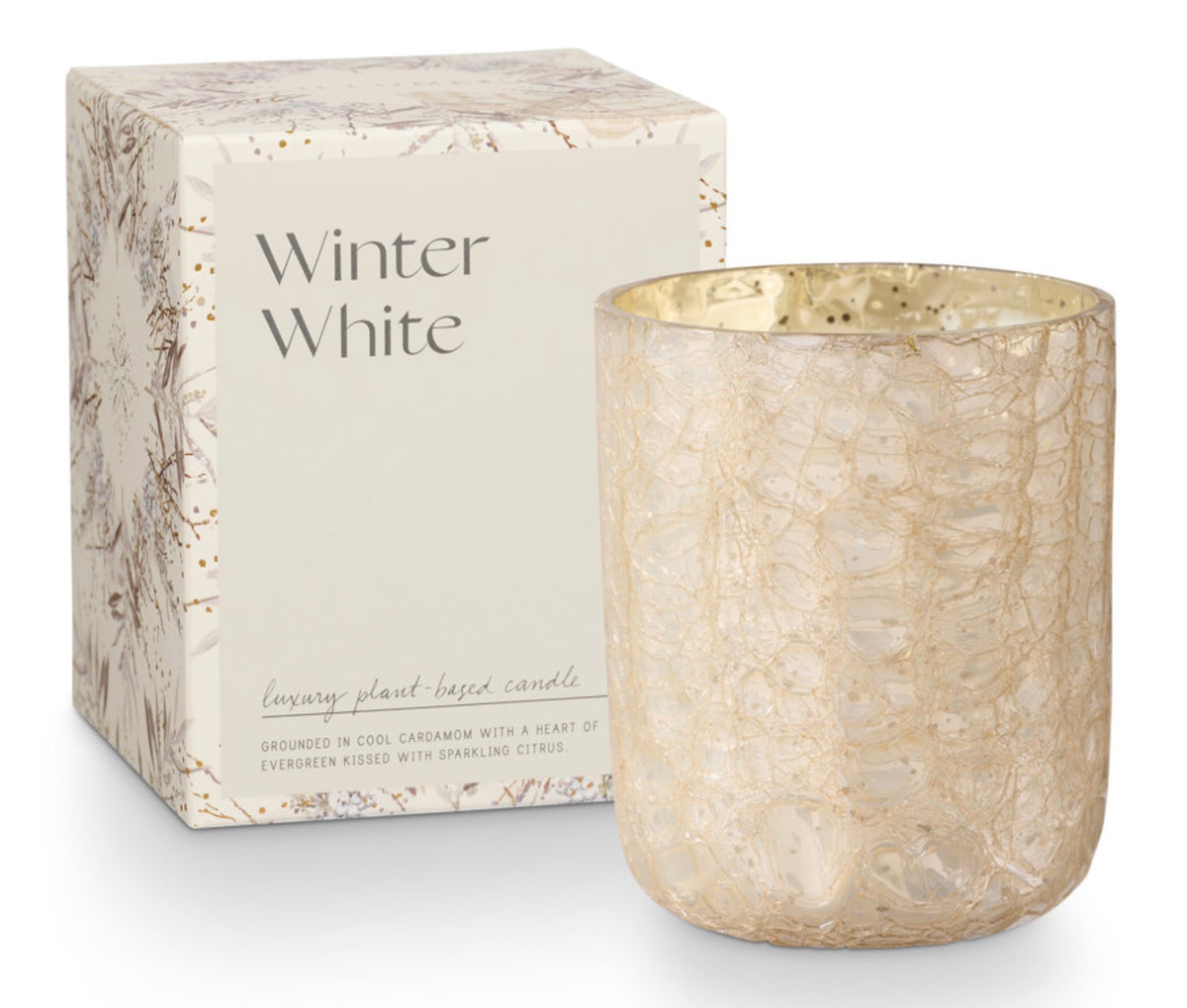 Winter White Small Boxed Crackle Glass