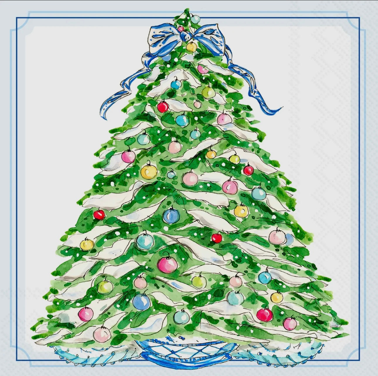 Boxwood with Ornaments Cocktail Napkins