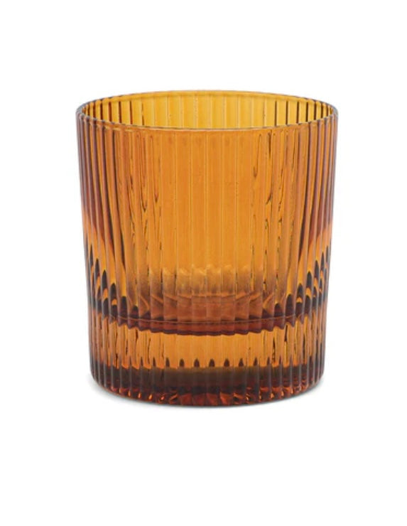 Amber Lowball Glass Set