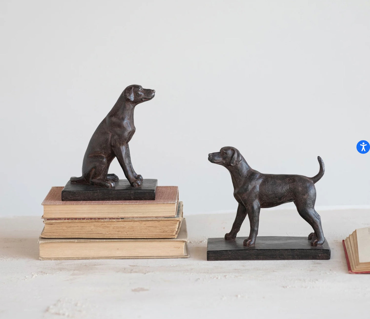 Set of Two, Resin Dog Bookends