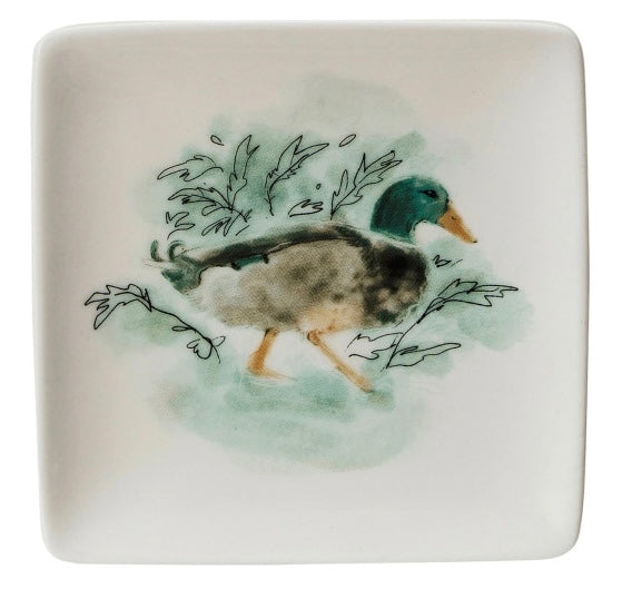 Stoneware Plate with Animals
