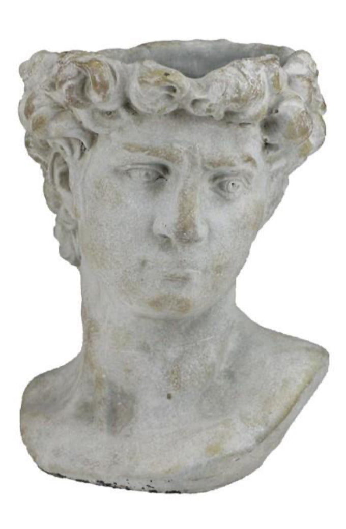 10.5” Cement Adonis Head Planter