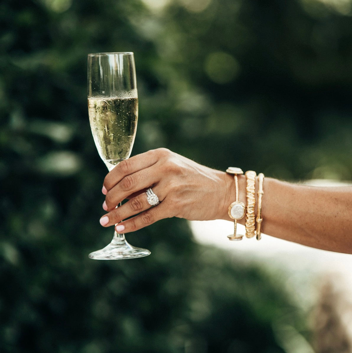 White Pearl Gold Bangle Bracelet