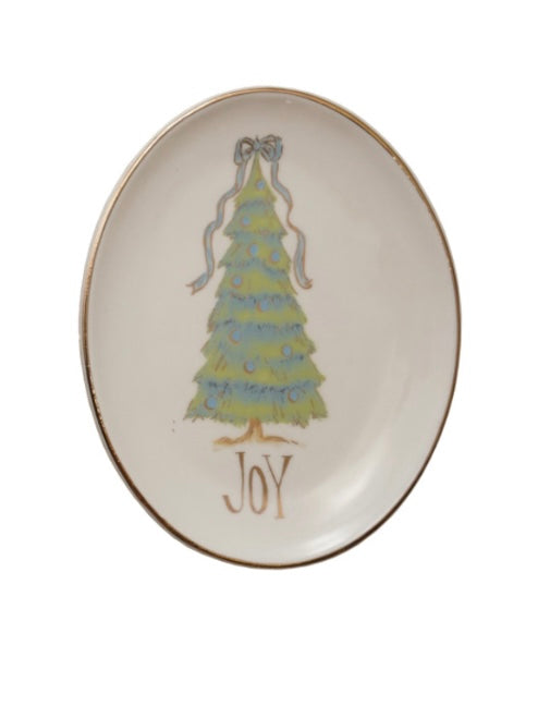 Oval Stoneware Christmas Tree, 4 Styles