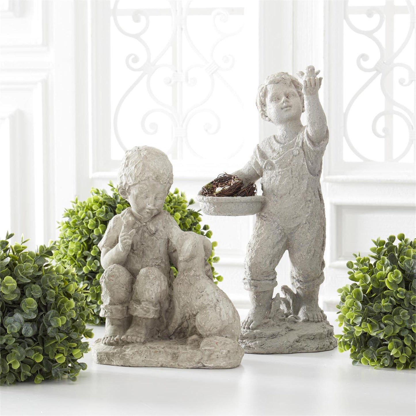 17” Resin Boy Garden Figure