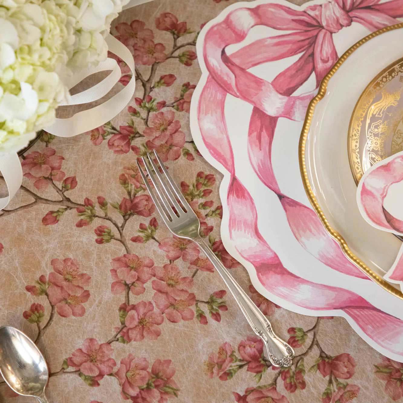 Pink Cherry Blossom Table Runner