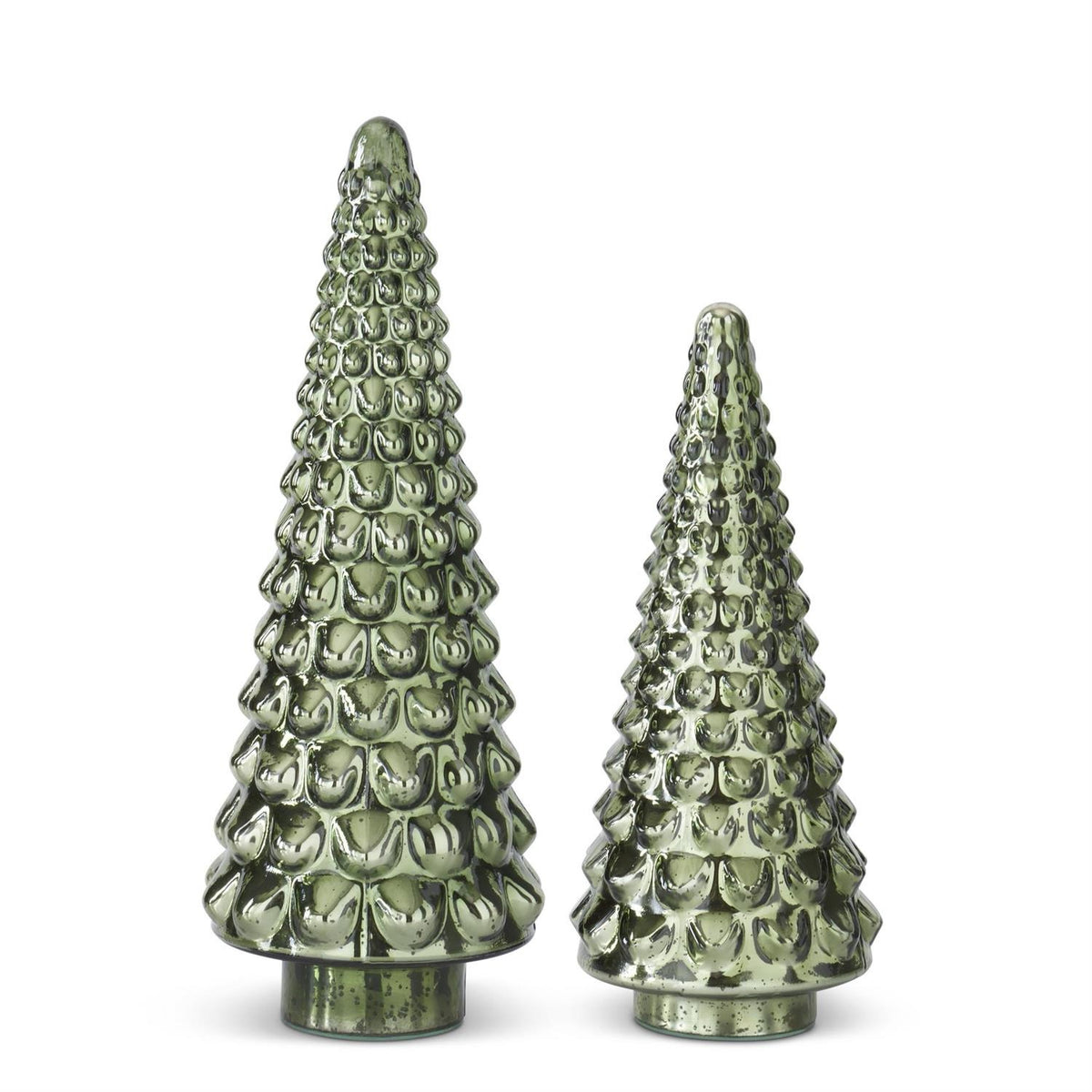 Green Mercury Glass Trees (2 sizes)