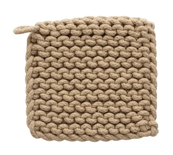 8" Square Cotton Crochet Pot Holder
