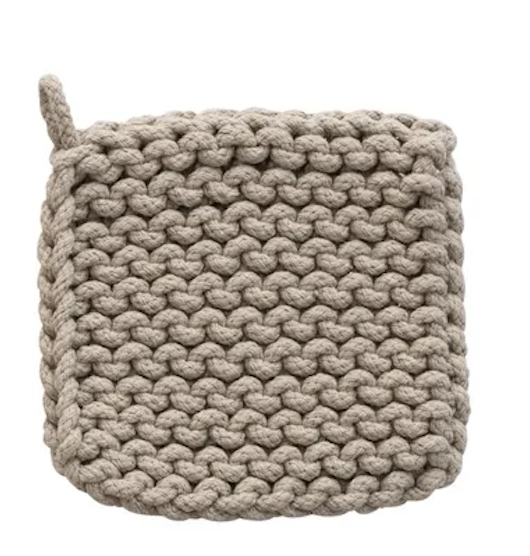 8" Square Cotton Crochet Pot Holder