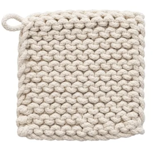8" Square Cotton Crochet Pot Holder
