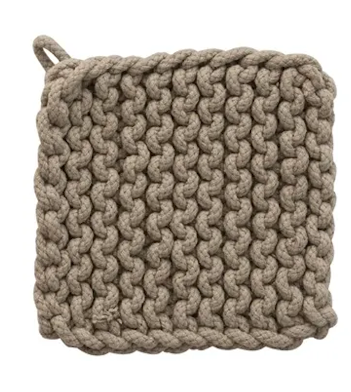 8" Square Cotton Crochet Pot Holder