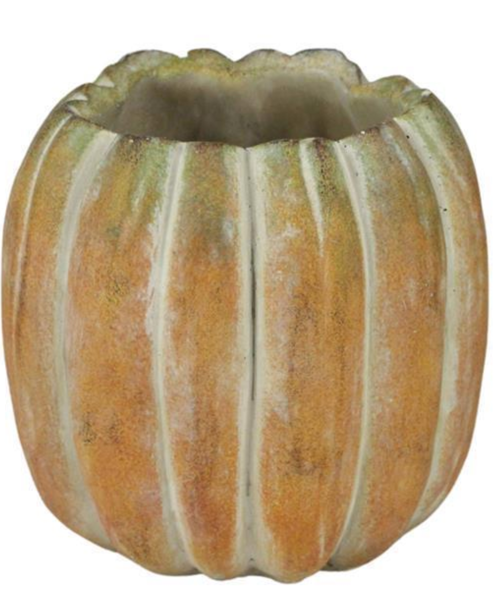 6.75" Cement Pumpkin Vase