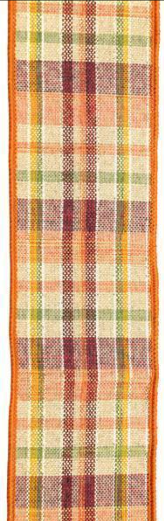 2.5"X10YD Woven Plaid Ribbon