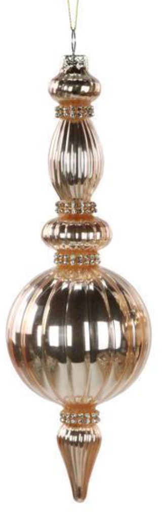 Rose Gold Glass Finial Ornaments
