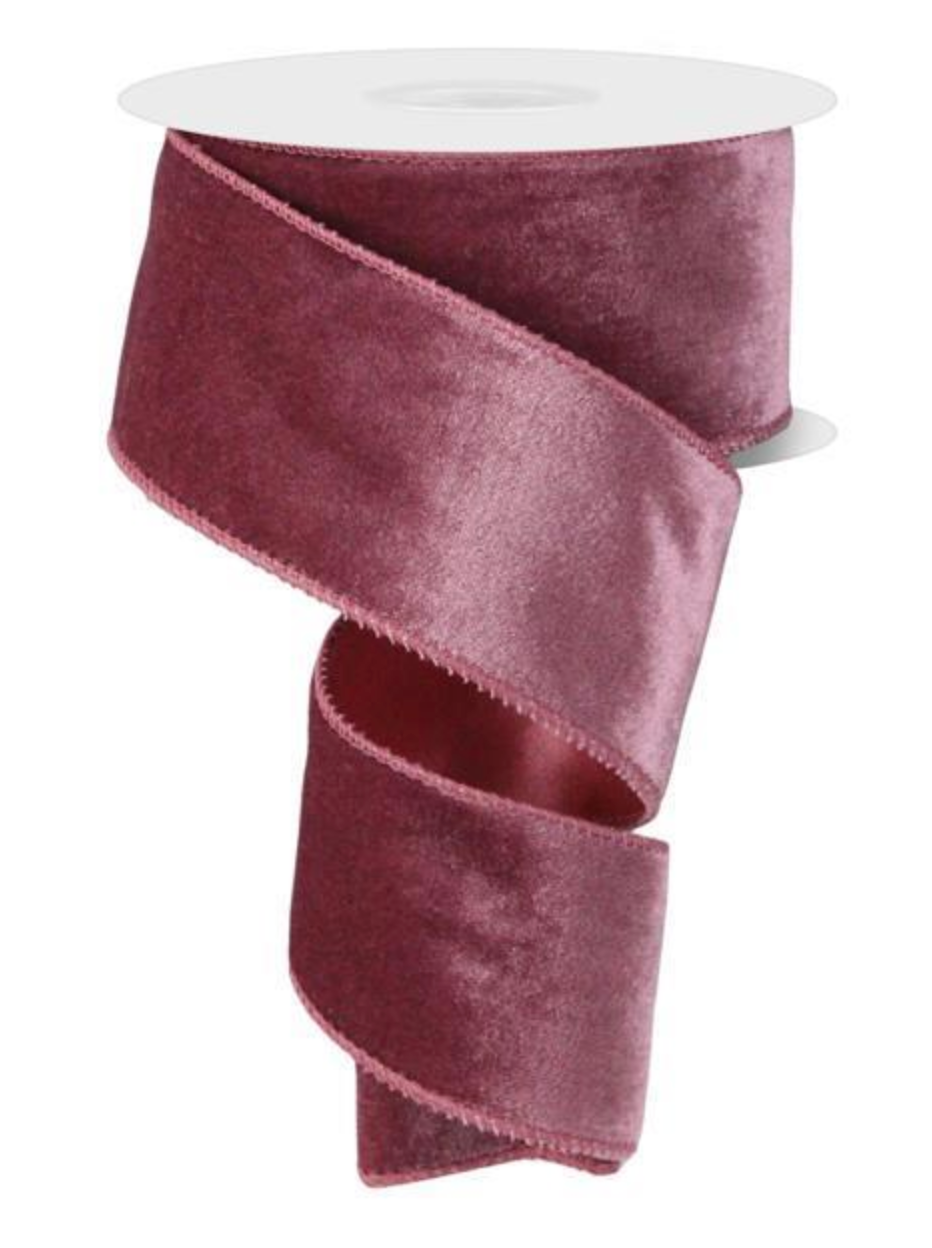2.5"X 10 Yrd Dusty Rose Velvet Satin Ribbon