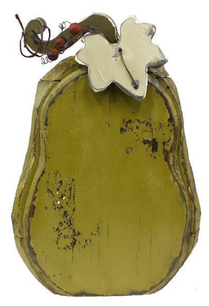 24.5" Wood Tin Green Pumpkin