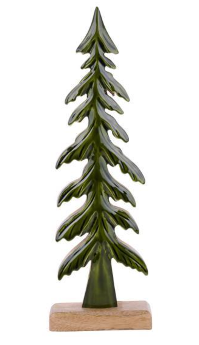 16" Enameled Mango Wood Tree
