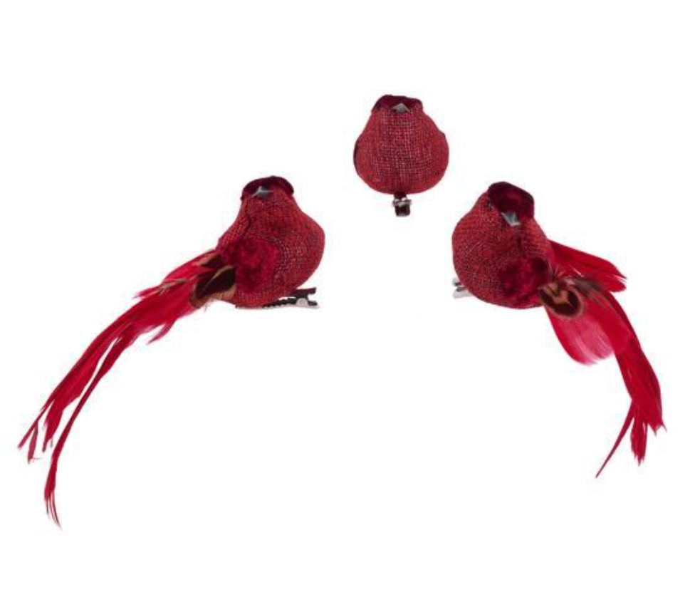 Red Bird Clip with Long Tail