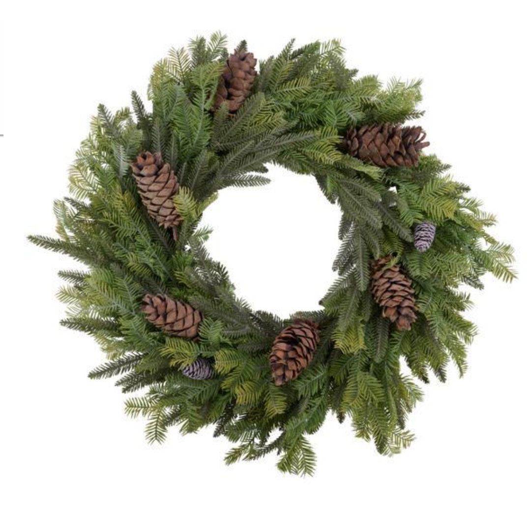 30" Mixed Pine/Pinecone Wreath