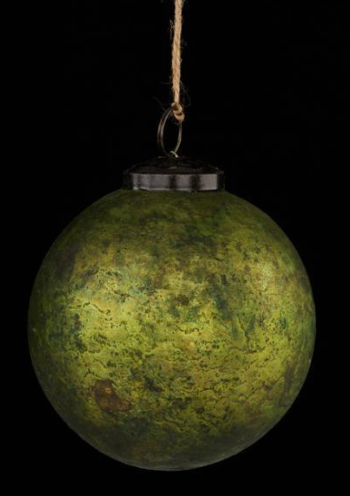 6" Matte Green Glass Ball Ornament