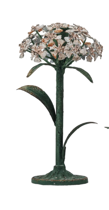 Painted Metal Flower Taper Holders