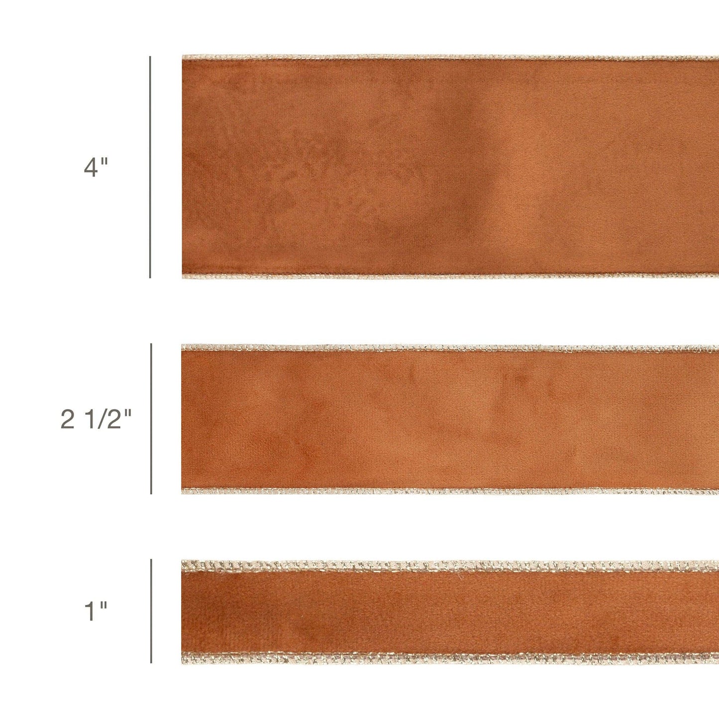 4" Reversible Classic Velvet Wired Ribbon | Rust/Gold | 10 Yard Roll