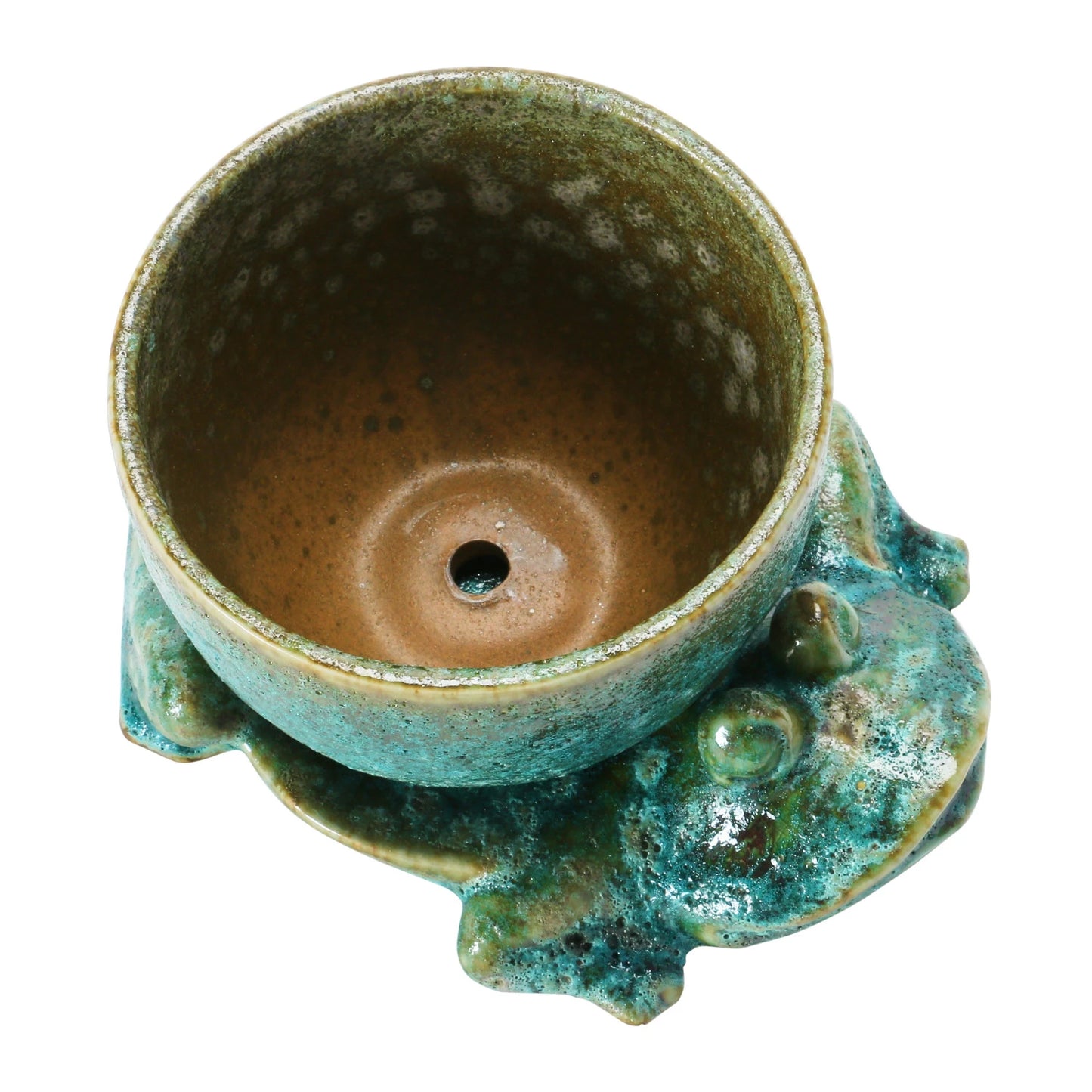 Stoneware Frog Planter