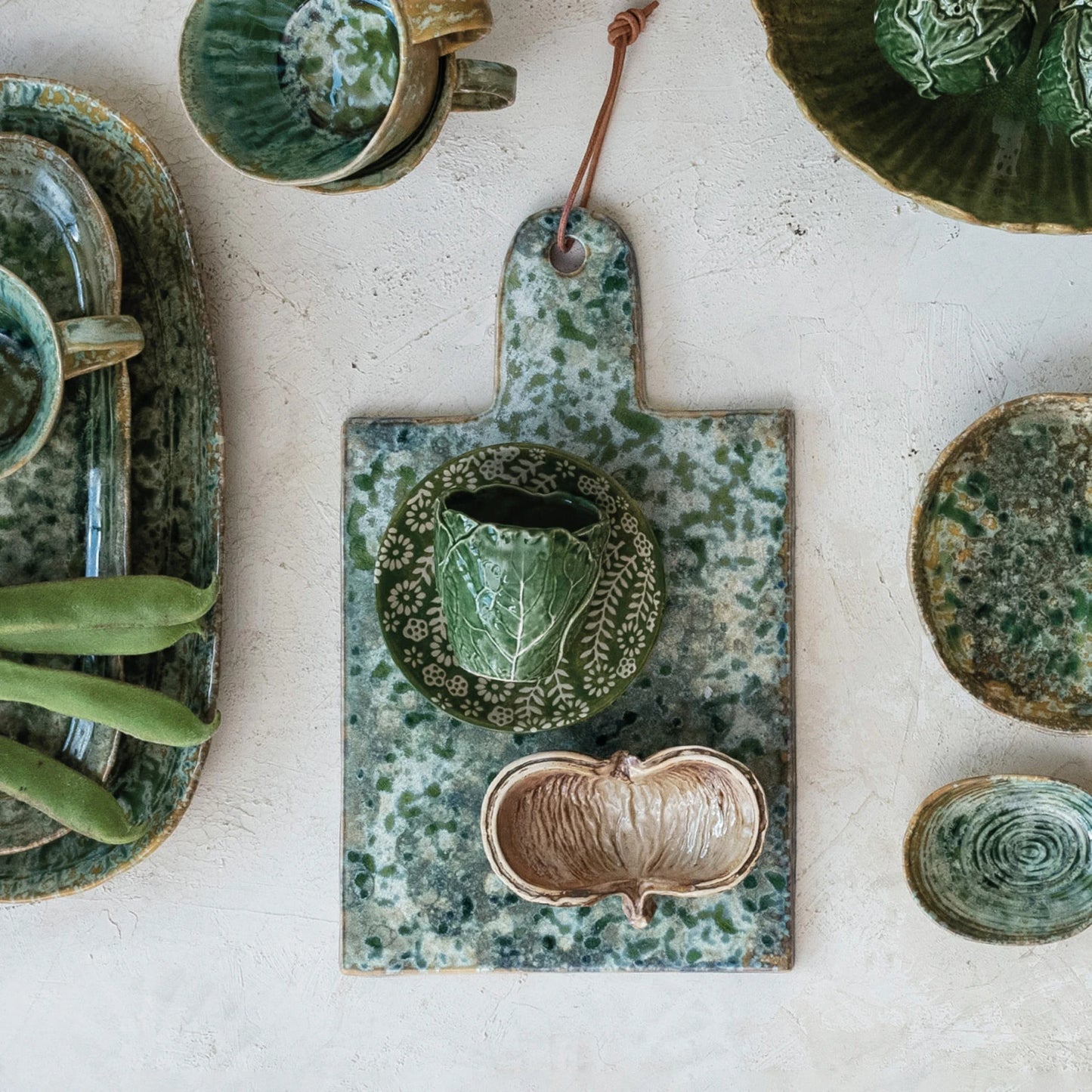 Green Crackle Glaze Cutting Board
