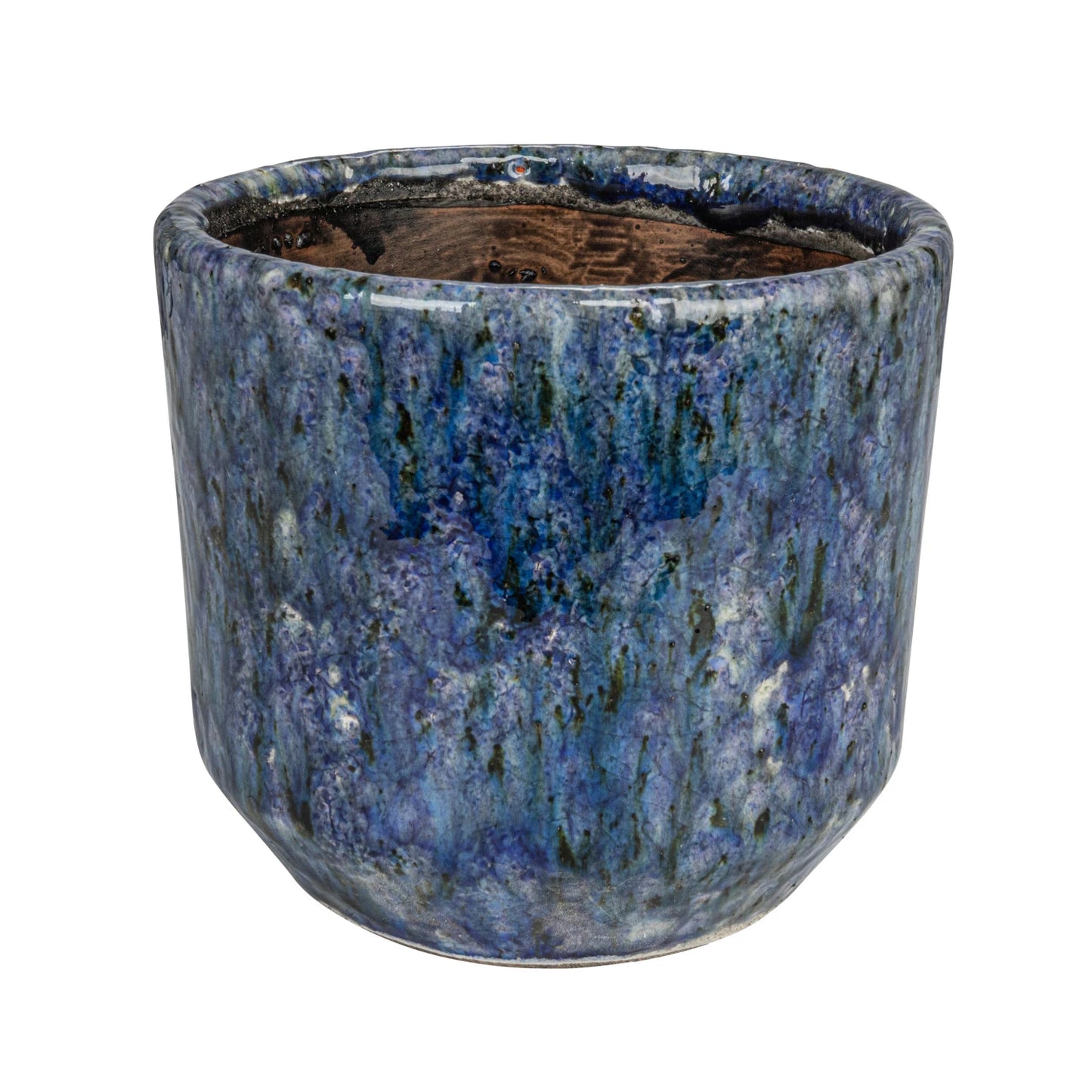 4.75" Navy Crackle Glaze Planter