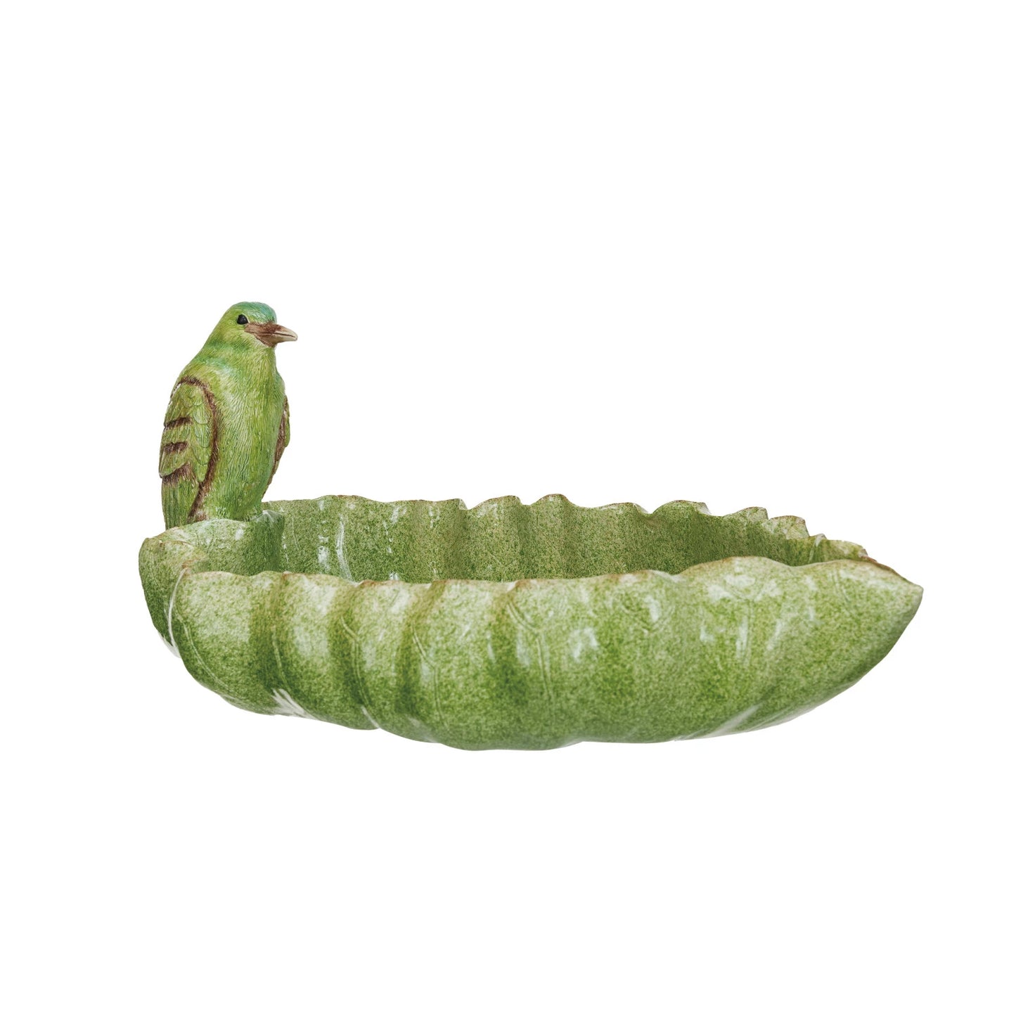 Resin Leaf Bowl with Bird