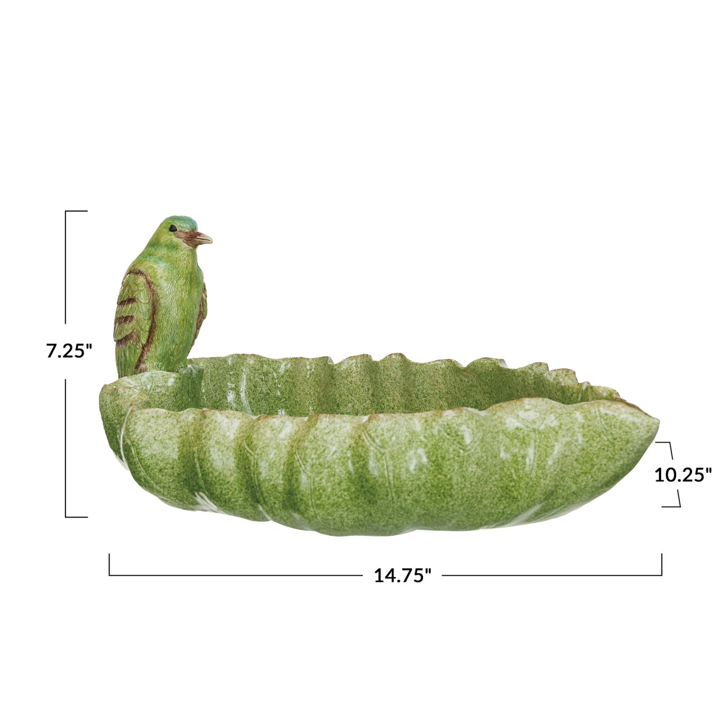 Resin Leaf Bowl with Bird