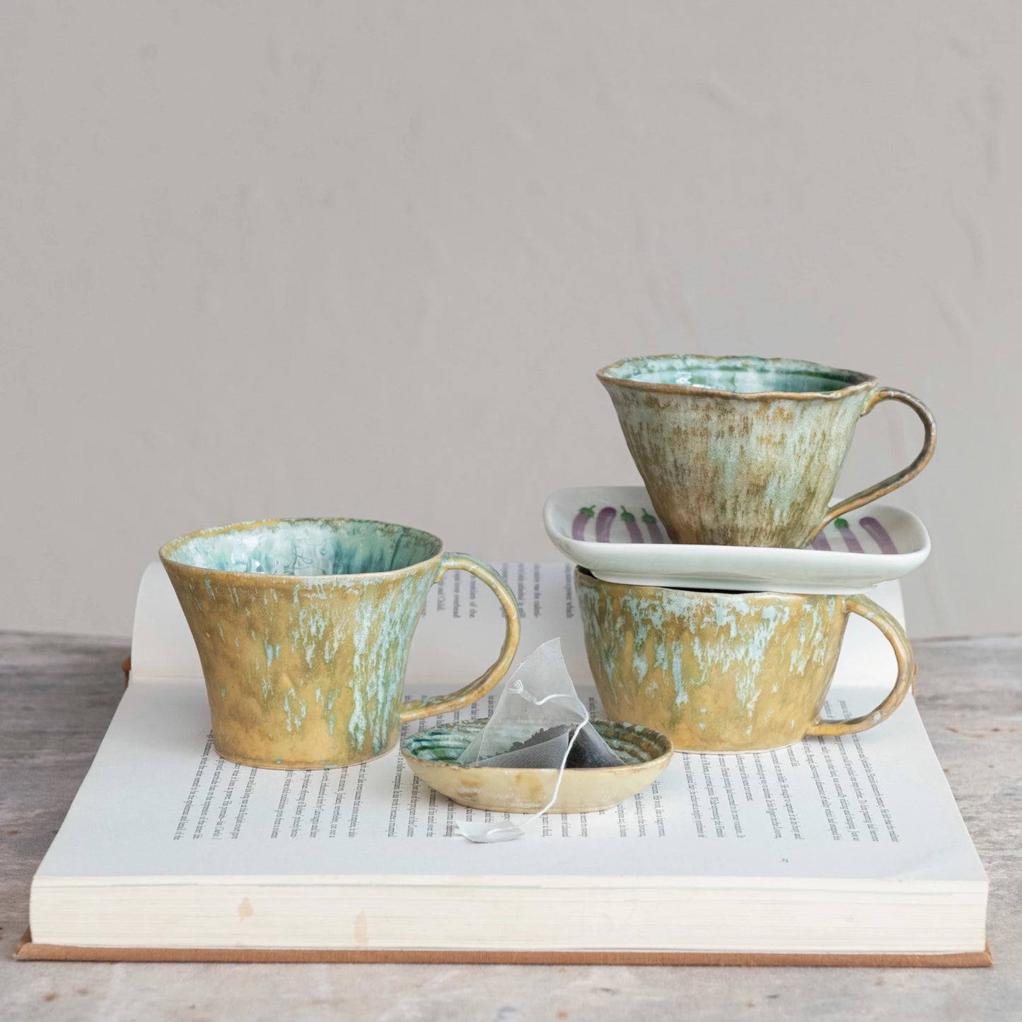 Multi-Color Crackle Glaze Mug