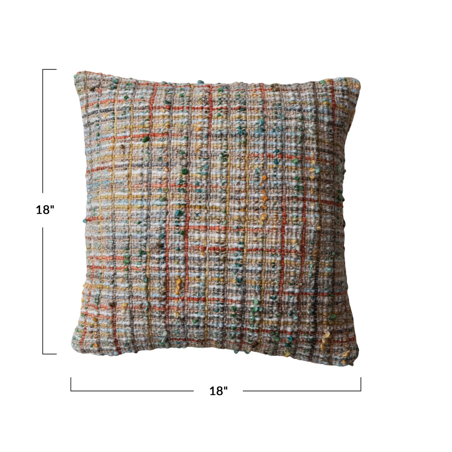 18" Square Woven Bouclé Pillow