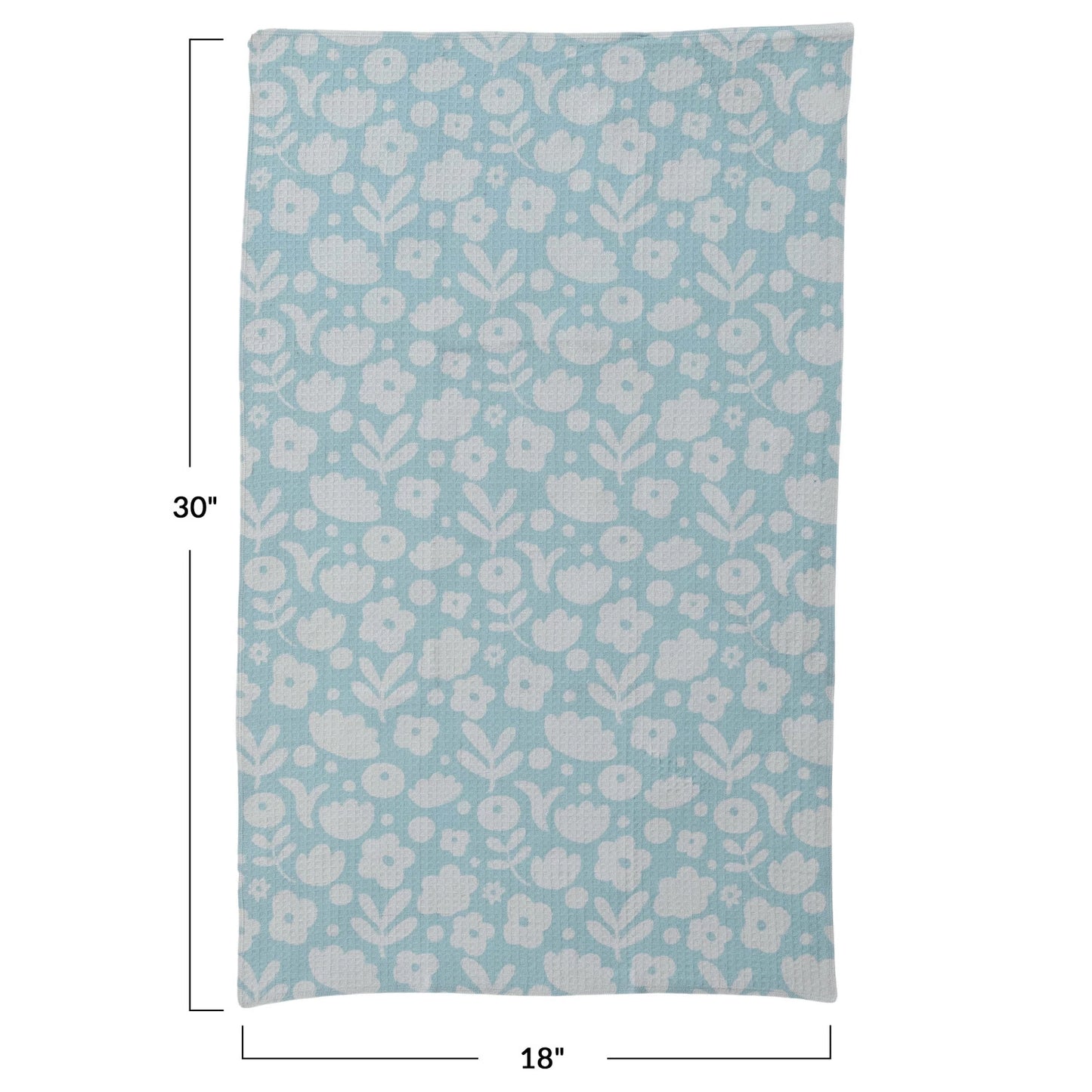 Mint Floral Microfibre Tea Towel