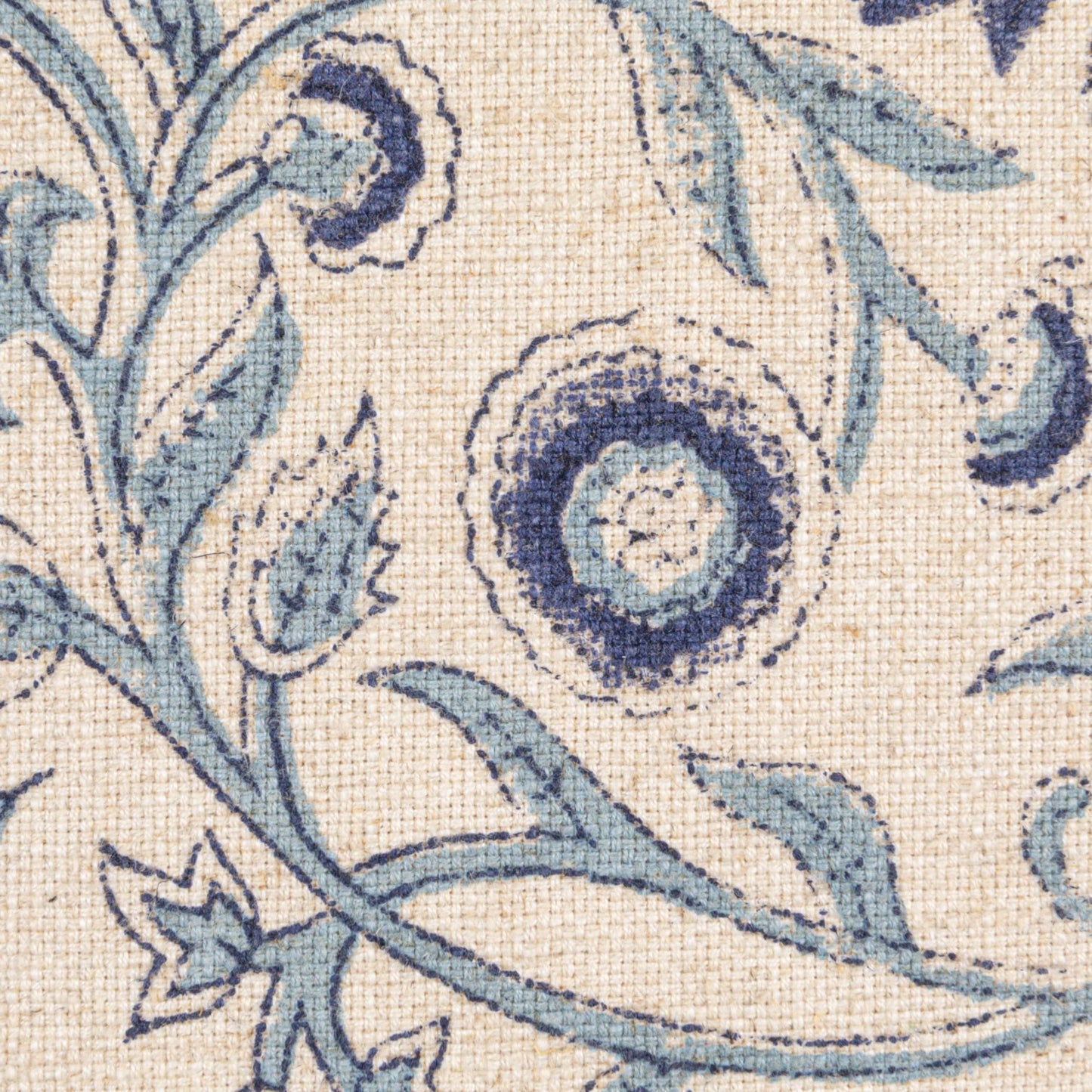 18" Square Blue Floral Pillow