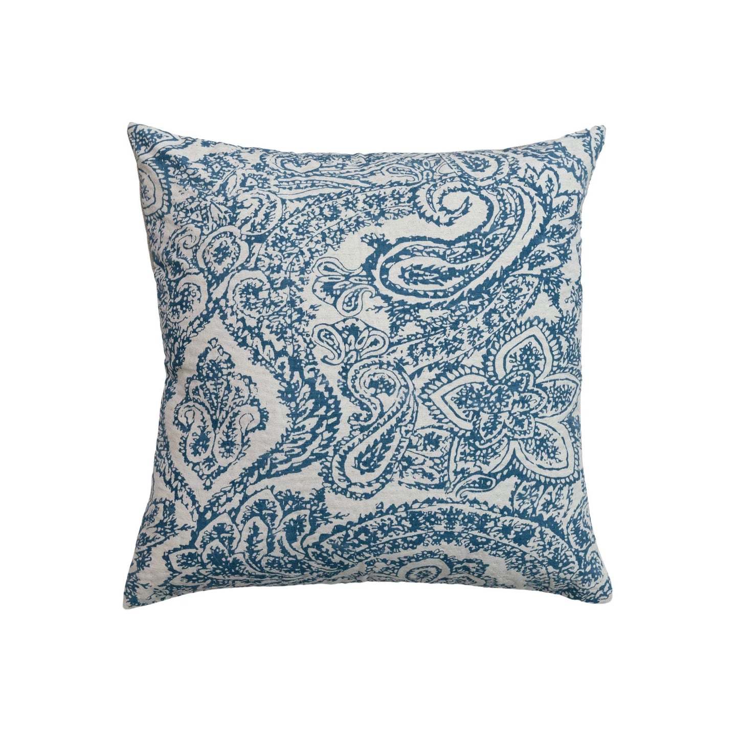 20" Square Blue Pattern Pillow
